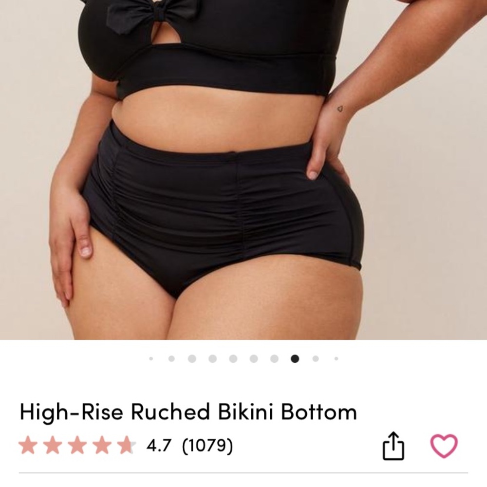 🛑DONATED- High rise ruched bikini bottom Torrid